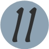 Number 11 Blue Icon