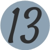 Number 13 Blue Icon