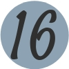 Number 16 Blue Icon