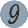 Number 9 Blue Icon