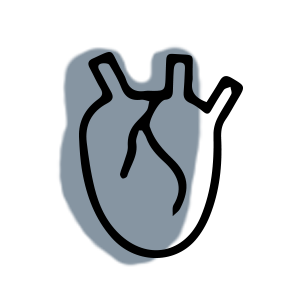 blue and black human heart icon