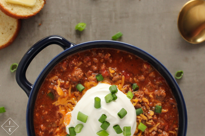 Keto Crockpot Chili Bowl With Keto Cornbread