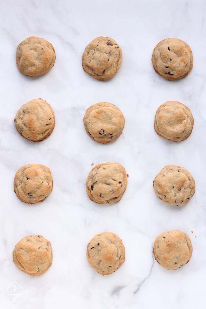 Keto Chocolate Chip Cookies On Marble Counter