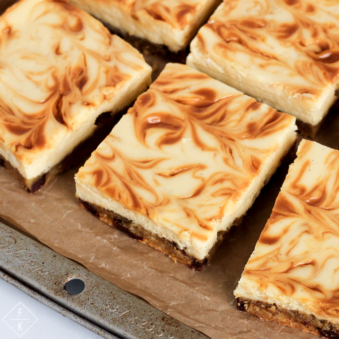 Keto Salted Caramel Cheesecake Blondie Bars