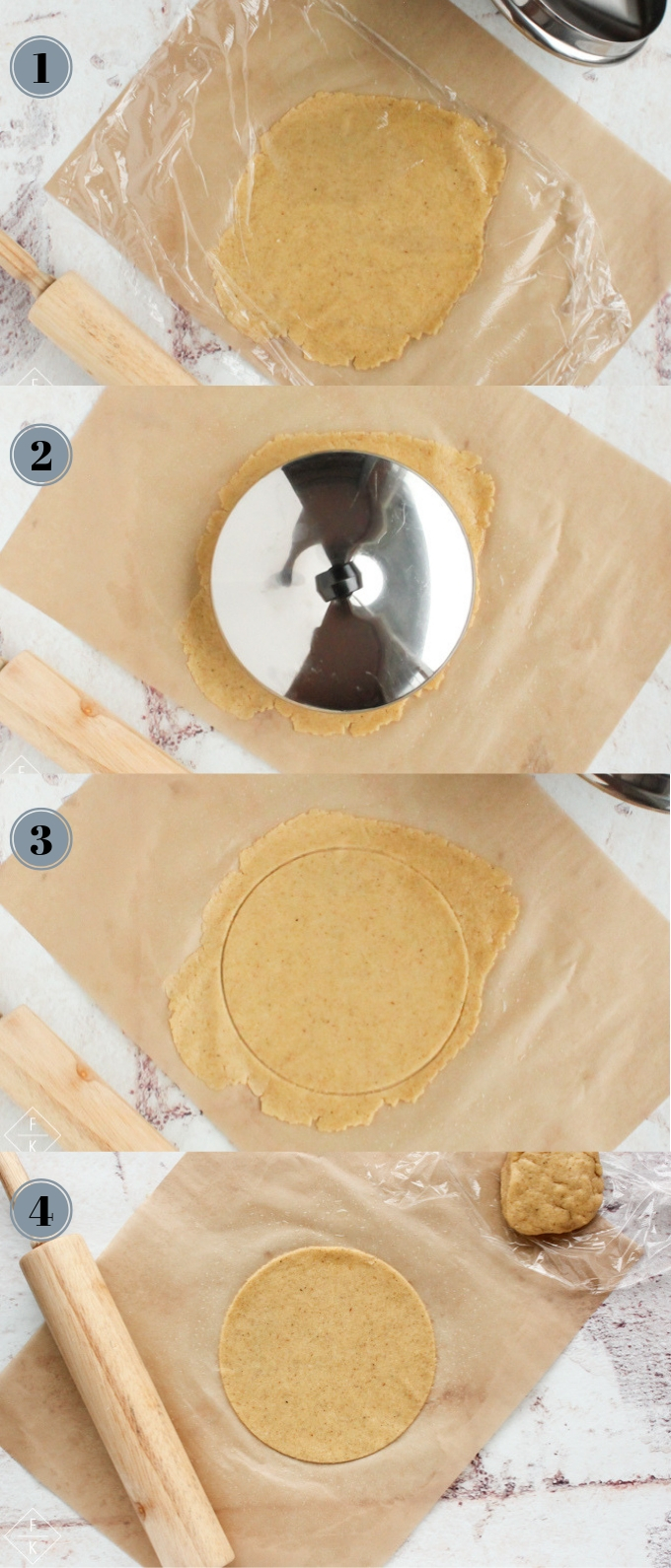 Rolling Out Keto Corn Tortillas And Cutting Into Circles