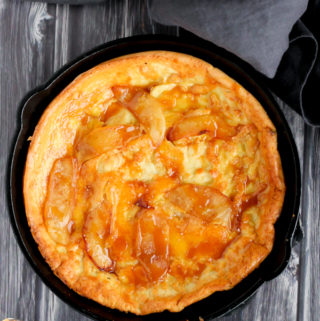 Keto Apple Dutch Baby With Keto Salted Caramel Sauce