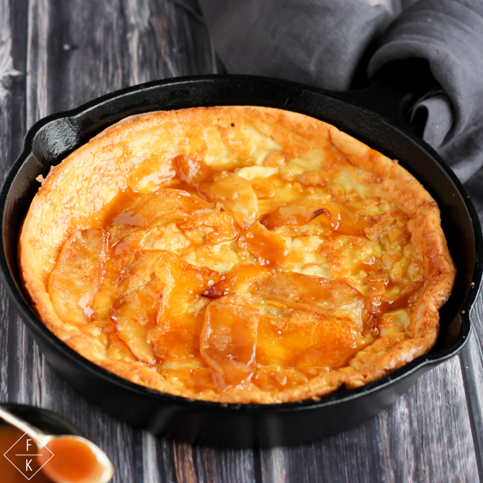 Keto Apple Dutch Baby With Keto Caramel Sauvce