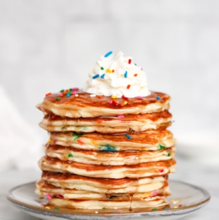 Keto Birthday Cake Protein Pancakes