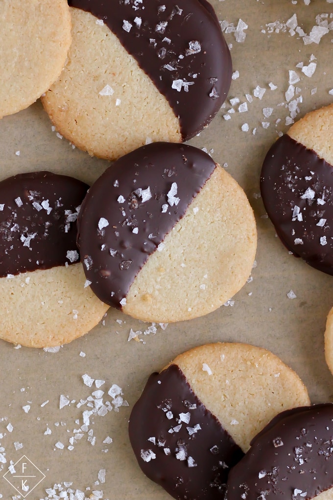 Keto Almond Flour Shortbread Cookies Dipped In Chocolate