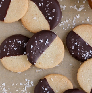 Keto Almond Flour Shortbread Cookies Dipped In Chocolate