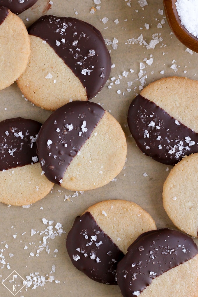 Keto Almond Flour Shortbread Cookies Dipped In Chocolate